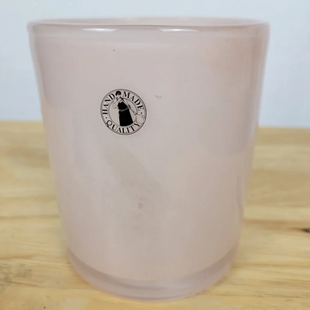 Vtg 90s IKEA BLÄNDANDE Pink Glass Candle Holder Votive Vase Hand Made Quality 4